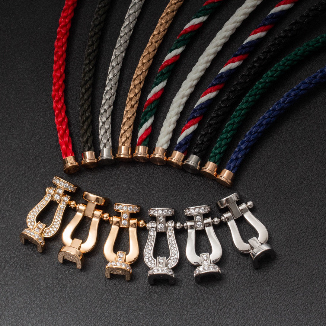 ¡®Moco¡¯FORCE LARGE HORSESHOE HALF DIAMOND BRACELET ROSE GOLD