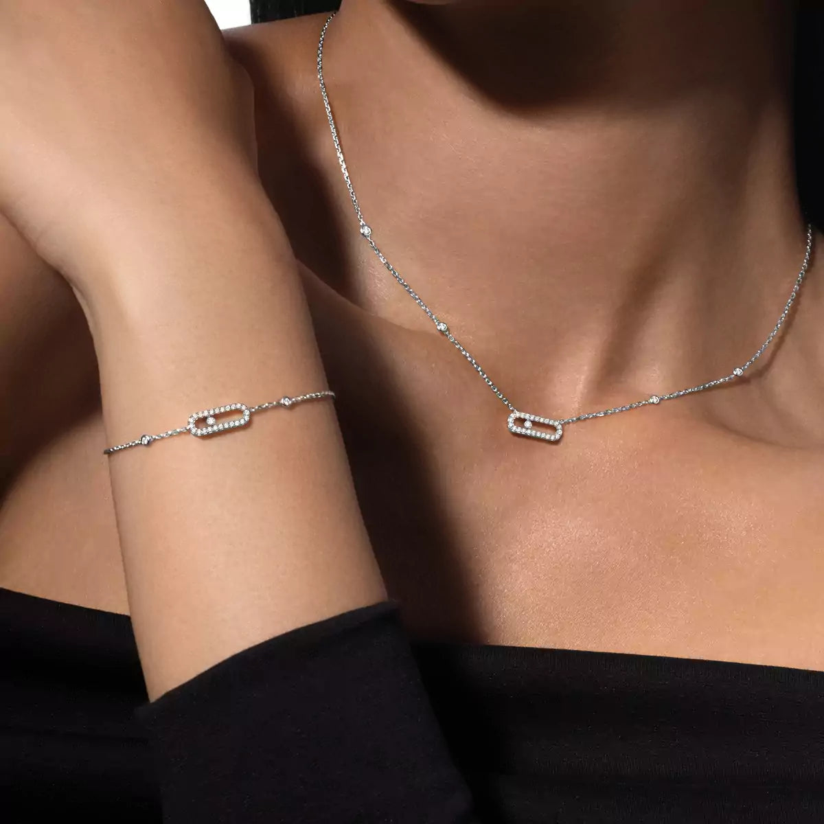 [ Moco ]Diamond Necklace Move Uno