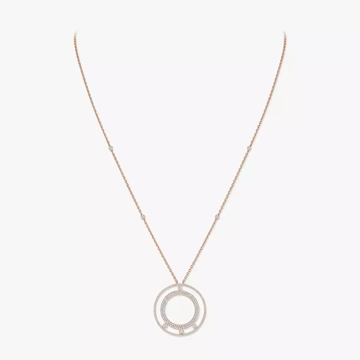 [ Moco ]Move Romane Long Pave_-Set Diamond Necklace